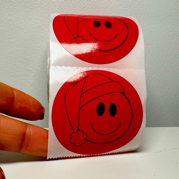 Smiley face Christmas sticker for kindle, Santa smiley face sticker 100pcs - Picture 3 of 15